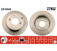 2 x TRW DF4946 Disque de frein pour KIA