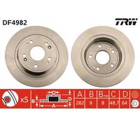 2 x TRW DF4982 Disque de frein pour ACURA,HONDA