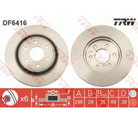 2 x TRW DF6416 Disque de frein pour NISSAN