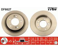 2 x TRW DF6627 Disque de frein pour HYUNDAI,KIA