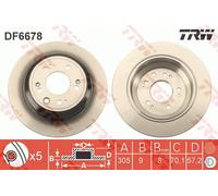 2 x TRW DF6678 Disque de frein pour HONDA