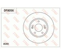 Disque de frein TRW DF8056 avant, ventilé, 1 pièce