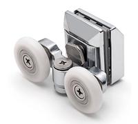 2 x Twin Top rouleaux de porte de douche en alliage de zinc L020coureursroues 23,3 mm de diamètre de roue, glissière porte coulissante