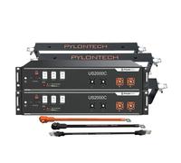 2 x US2000C LiFePO4 48V + support + câble de connexion 4,8 kWh pack de...