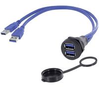 2 x USB 3.0 femelle A embase femelle de chassis encitech 1310-1029-01 M22 1 pc(s)
