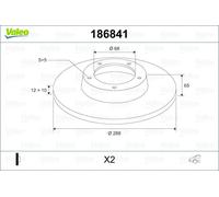 2 x VALEO 186841 Disque de frein pour VOLVO