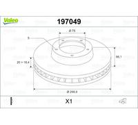 2 x VALEO 197049 Disque de frein pour BMW,BMW (BRILLIANCE)
