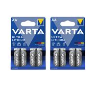 2 X Varta 6106 Batterie Lithium AA Mignon 1,5V, 4 Pièces Blister