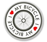 2 x Vélo I Love My Sticker en vinyle pour ordinateur portable Voyage Bagage Voiture Panneau iPad Fun # 57 - 10cm/100mm Wide