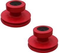 Lot de 2 ventouses en caoutchouc plein de qualité supérieure avec poignée à bouton - Couleur : rouge/verre - Ventouse Ø 85 mm (ventouse à une main)