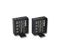 2 x vhbw Batterie Li-ION Set 900mAh (3.7V) pour caméra vidéo caméra de Sport Caméscope EKO Full HD 1080p WiFi, HD 720p, Ultra HD 4K WiFi