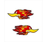 2 X Vinyl Stickers For Car, Motorcycle, Racing Helmet, Truck, Fire Spike, Cutting And Laminating, Waterproof Vinyl, Long Lasting.