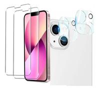 2 x Vitre d'écran verre trempé pour iPhone 13 6.1"" résistant Couverture Complète + 2 x Verre Trempé Caméra Arrière Protecteur BH
