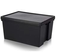 2 x Wham Bam - Boîte de recyclage robuste de 96 litres avec couvercle - 69 x 49,5 x 37 cm - Noir