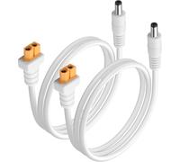2 x White XT60 to DC5521 Power Cord XT-60 Female to DC 5.5 mm x 2.1 mm Male 2 x 1.5 mm² Power Cord for FPV Glasses,Balancing Charger B6,etc (39.37 inches) (1 m)