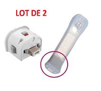 2 x Wii motion plus pour manette Wiimote Nintendo Wii + housse silicone - Blanc