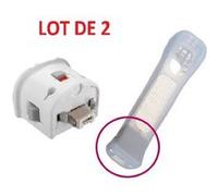 2 x Wii motion plus pour manette Wiimote Nintendo Wii + housse silicone - Blanc