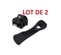 2 x Wii motion plus pour manette Wiimote Nintendo Wii + housse silicone - Noir