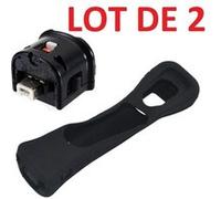 2 x Wii motion plus pour manette Wiimote Nintendo Wii + housse silicone - Noir - Straße Game ® noir G