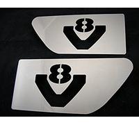 2 x Wing V8 Accessoires de décoration en Acier Inoxydable pour camions Scania R en Acier Poli