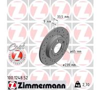 2 x ZIMMERMANN 100.1248.52 Disque de frein pour AUDI,SKODA,VW