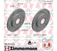 2 x ZIMMERMANN 100.3310.53 Disque de frein pour AUDI,AUDI (FAW),SEAT