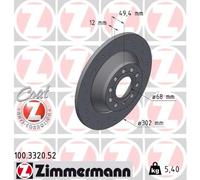 2 x ZIMMERMANN 100.3320.52 Disque de frein pour AUDI,AUDI (FAW)