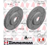 2 x ZIMMERMANN 100.3331.53 Disque de frein pour AUDI,AUDI (FAW)