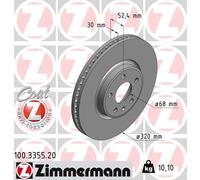 2 x ZIMMERMANN 100.3355.20 Disque de frein pour AUDI