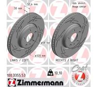 2 x ZIMMERMANN 100.3355.53 Disque de frein pour AUDI