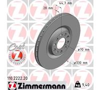2 x ZIMMERMANN 110.2222.20 Disque de frein pour ALFA ROMEO