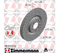 2 x ZIMMERMANN 110.2222.52 Disque de frein pour ALFA ROMEO