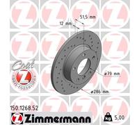 2 x ZIMMERMANN 150.1268.52 Disque de frein pour BMW