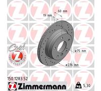 2 x ZIMMERMANN 150.1283.52 Disque de frein pour BMW,BMW (BRILLIANCE)