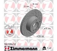 2 x ZIMMERMANN 150.1284.52 Disque de frein pour BMW