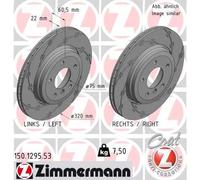 2 x ZIMMERMANN 150.1295.53 Disque de frein pour BMW