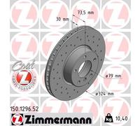 2 x ZIMMERMANN 150.1296.52 Disque de frein pour BMW