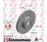 2 x ZIMMERMANN 150.2900.52 Disque de frein pour BMW,BMW (BRILLIANCE)