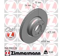 2 x ZIMMERMANN 150.2901.20 Disque de frein pour BMW