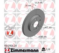 2 x ZIMMERMANN 150.2924.20 Disque de frein pour BMW