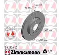 2 x ZIMMERMANN 150.2926.20 Disque de frein pour BMW,MINI