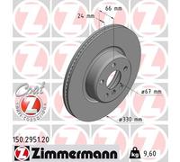2 x ZIMMERMANN 150.2951.20 Disque de frein pour BMW,BMW (BRILLIANCE)