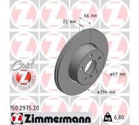 2 x ZIMMERMANN 150.2975.20 Disque de frein pour BMW