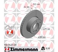 2 x ZIMMERMANN 150.3427.20 Disque de frein pour BMW,BMW (BRILLIANCE)