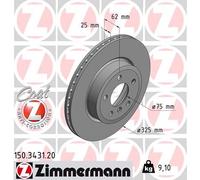 2 x ZIMMERMANN 150.3431.20 Disque de frein pour BMW