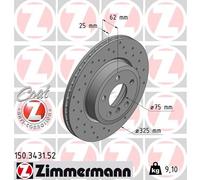 2 x ZIMMERMANN 150.3431.52 Disque de frein pour BMW