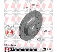 2 x ZIMMERMANN 150.3432.52 Disque de frein pour BMW