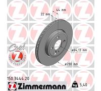 2 x ZIMMERMANN 150.3444.20 Disque de frein pour MINI