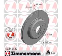 2 x ZIMMERMANN 150.3461.32 Disque de frein pour BMW