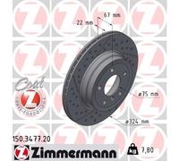 2 x ZIMMERMANN 150.3477.20 Disque de frein pour BMW